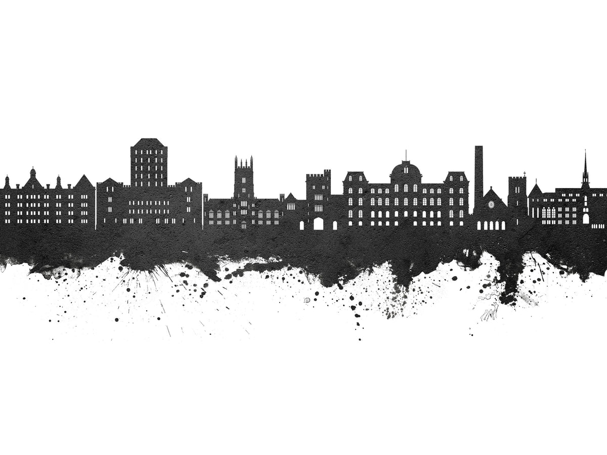 Poughkeepsie New York Skyline Black & White Mural Wallpaper - pure wallpaper artwork