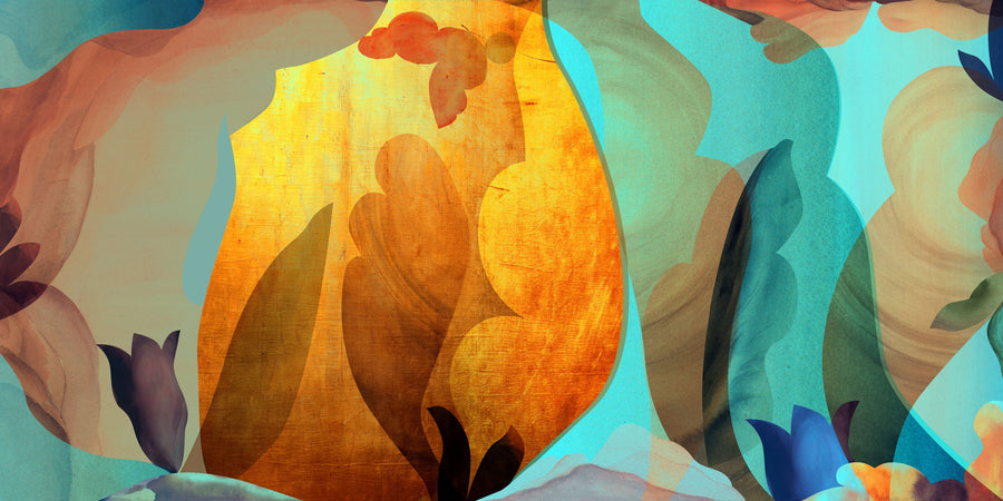 Abstract Fun, Turquoise Mural Wallpaper