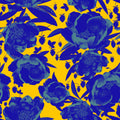 Pop Peonies, Yellow & Blue Mural Wallpaper - pure wallpaper artwork
