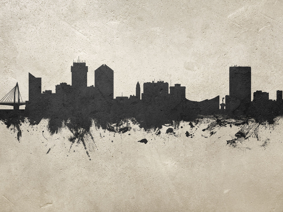 Wichita Kansas Skyline Concrete Mural Wallpaper - pure wallpaper artwork