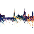 Stockholm Skyline Blue & Bronze Mural Wallpaper - pure wallpaper artwork
