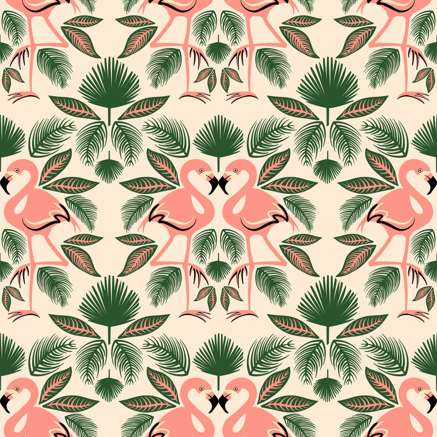 Flamingo Friends Mural Wallpaper - Warm Tone