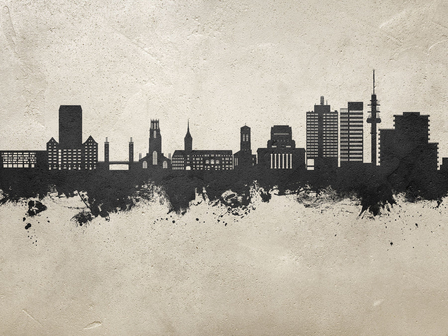 Duisburg Germany Skyline Concrete Mural Wallpaper