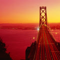 Golden Gate Twilight Mural Wallpaper - Red Tone - pure wallpaper artwork