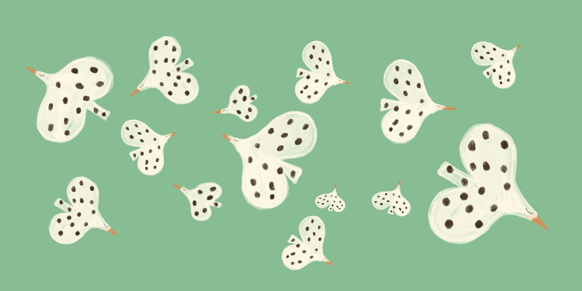 Birds Flying High, Emerald Mural Wallpaper - pure wallpaper artwork