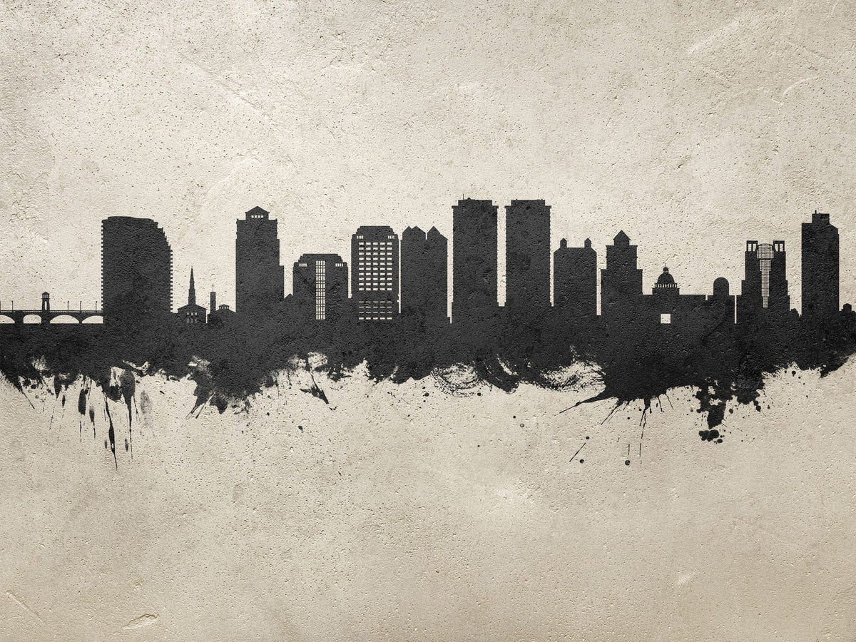 West Palm Beach Florida Skyline Concrete Mural Wallpaper - pure wallpaper artwork
