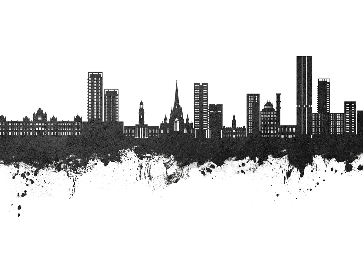 Salford England Skyline Black & White Mural Wallpaper - pure wallpaper artwork