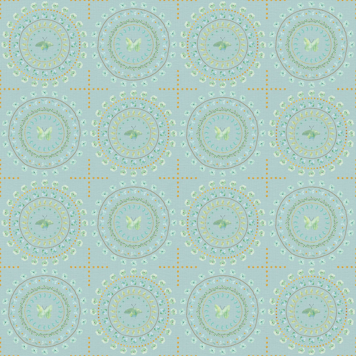 Flutterby Stacks Sky Blue Mural Wallpaper - pure wallpaper artwork