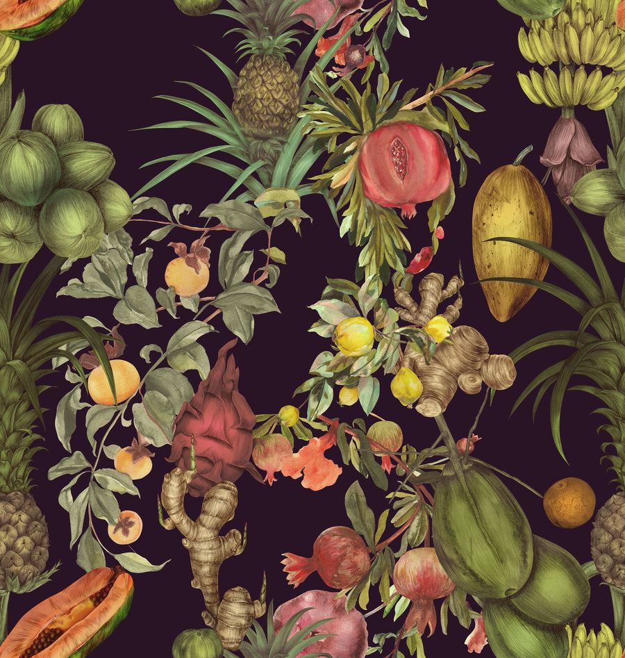 Juicy Fruits, Plum Mural Wallpaper