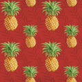 Pineapple Paradise Red Mural Wallpaper - pure wallpaper artwork