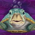 Hello Turtle, Purple Mural Wallpaper - pure wallpaper artwork