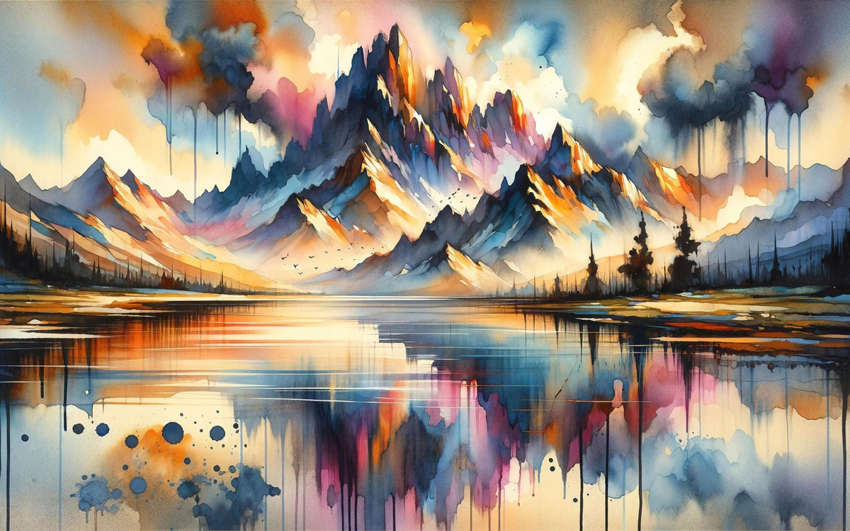 Majestic Mountain Reflected in Lake Mural Wallpaper - pure wallpaper artwork