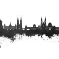 Nürnberg Germany Skyline Black & White Mural Wallpaper - pure wallpaper artwork