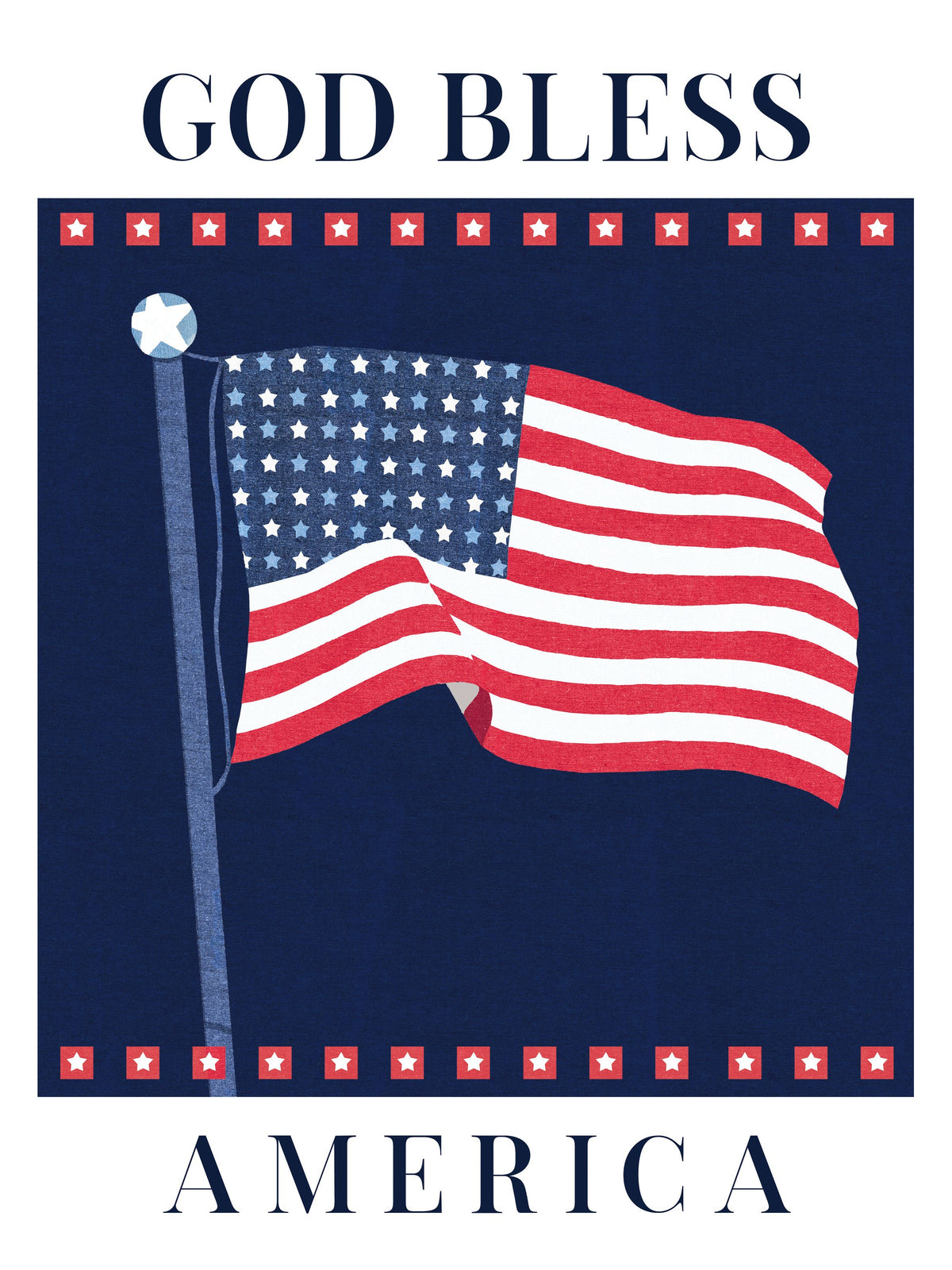 Stars and Stripes Bless America Mural Wallpaper - pure wallpaper artwork
