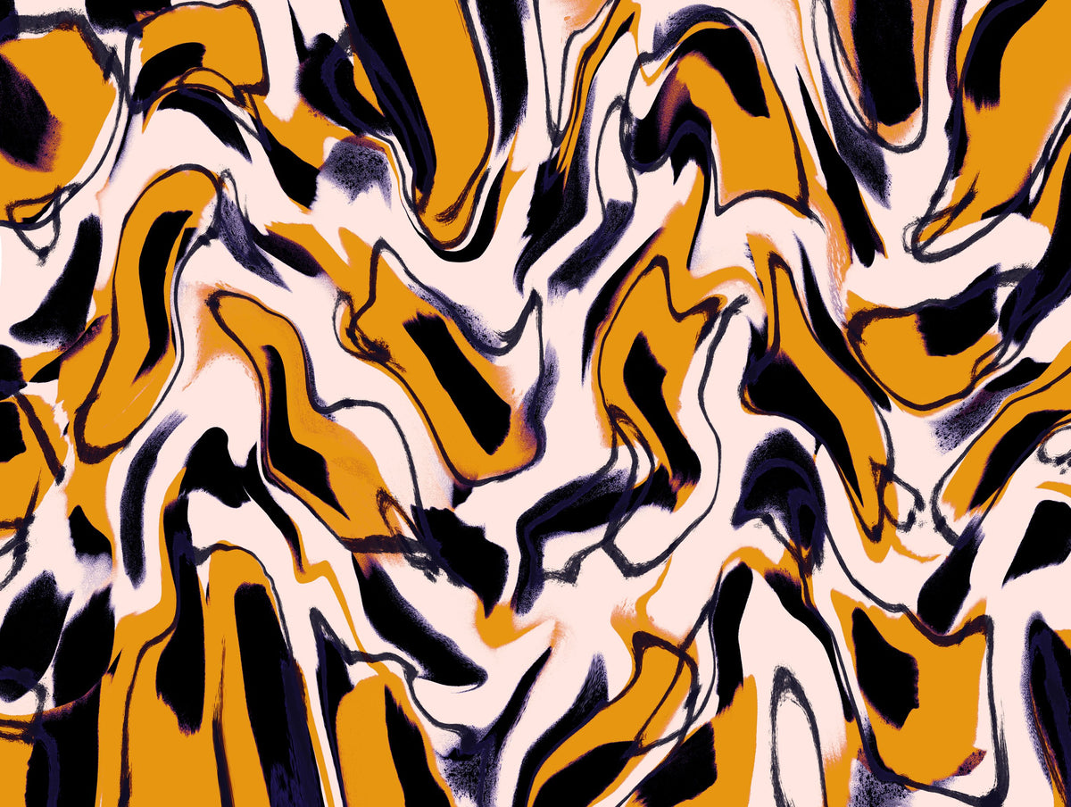 Liquid Yellow Pattern Mural Wallpaper - pure wallpaper artwork