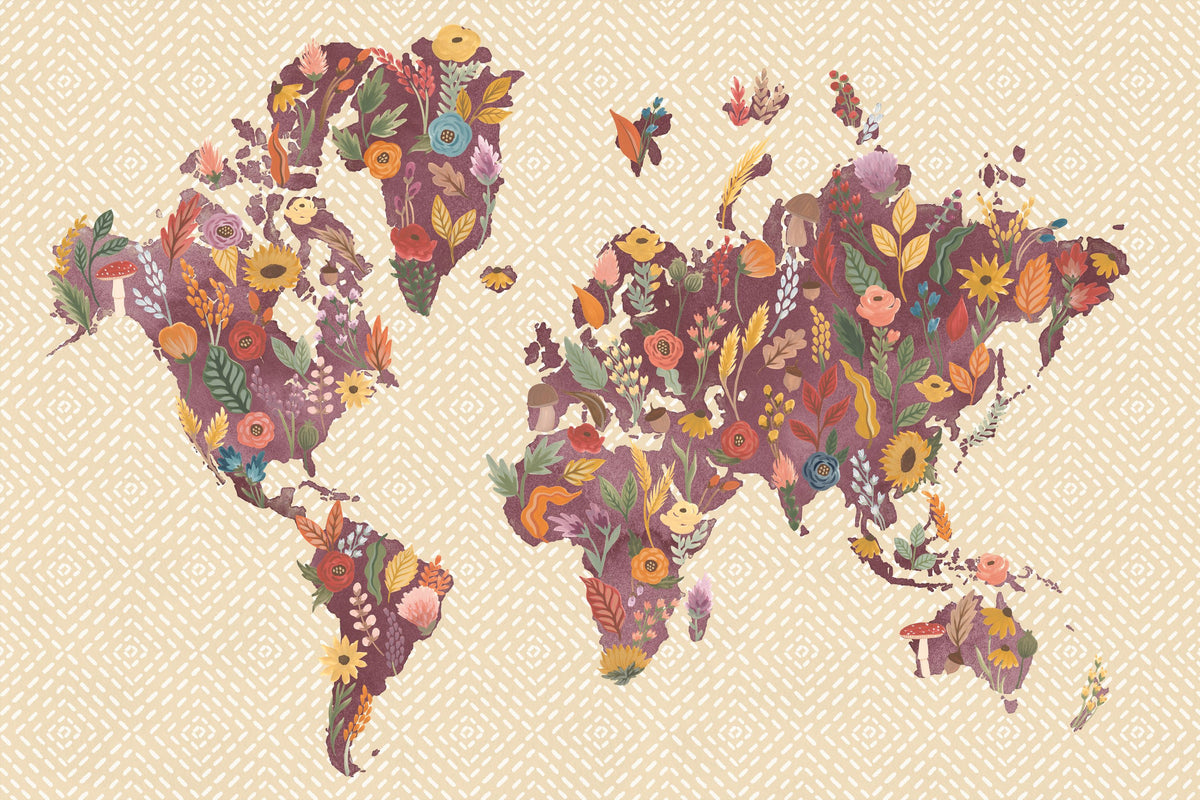 Harvest Garden World Mural Wallpaper - pure wallpaper artwork