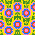 Retro Bold Blooms, Bright Mural Wallpaper - pure wallpaper artwork