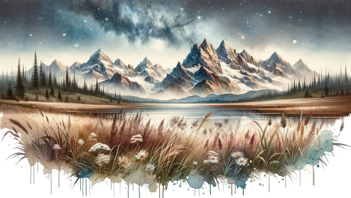 Starry Mountain Night Mural Wallpaper - pure wallpaper artwork