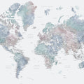 World Map Cities - Fufu Mural Wallpaper - pure wallpaper artwork