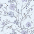 Trailing Tree of Life, Blue Mural Wallpaper - pure wallpaper artwork