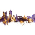 Chisinau Moldova Skyline Purple & Gold Mural Wallpaper - pure wallpaper artwork