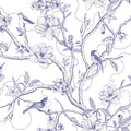 Trailing Tree of Life, Blue on White Mural Wallpaper - pure wallpaper artwork