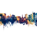Tuscaloosa Alabama Skyline Blue & Bronze Mural Wallpaper - pure wallpaper artwork