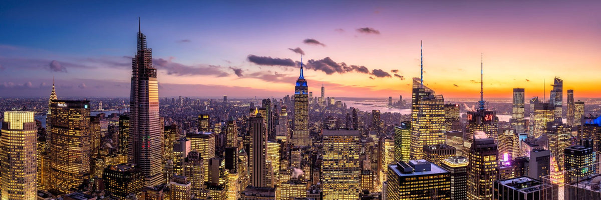 Manhattan Skyline Sunset Mural Wallpaper - pure wallpaper artwork