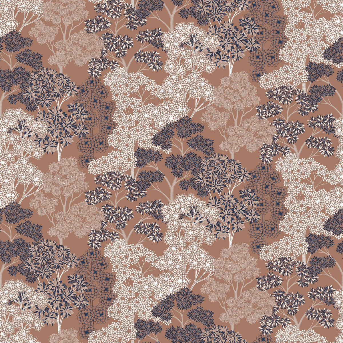 Overleaf Woodland Pattern, Fudge Mural Wallpaper - pure wallpaper artwork