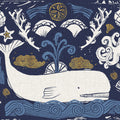 Whale Seas Blue Mural Wallpaper - pure wallpaper artwork
