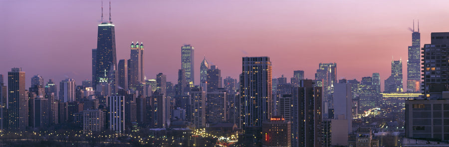 Mauve Metropolis Mural Wallpaper