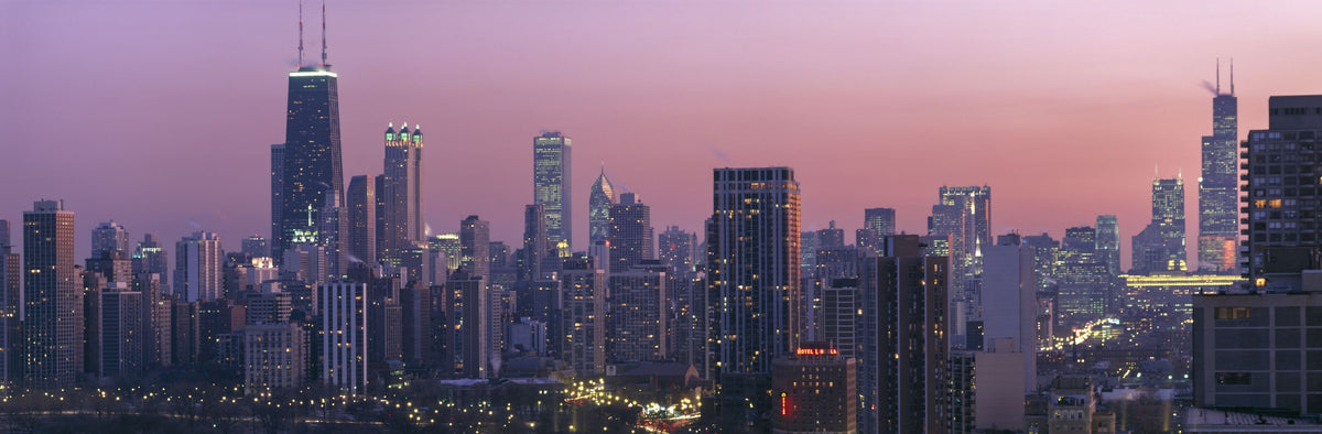 Mauve Metropolis Mural Wallpaper - pure wallpaper artwork