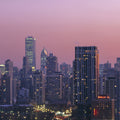 Mauve Metropolis Mural Wallpaper - pure wallpaper artwork
