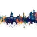 Havana Cuba Skyline Blue & Bronze Mural Wallpaper - pure wallpaper artwork