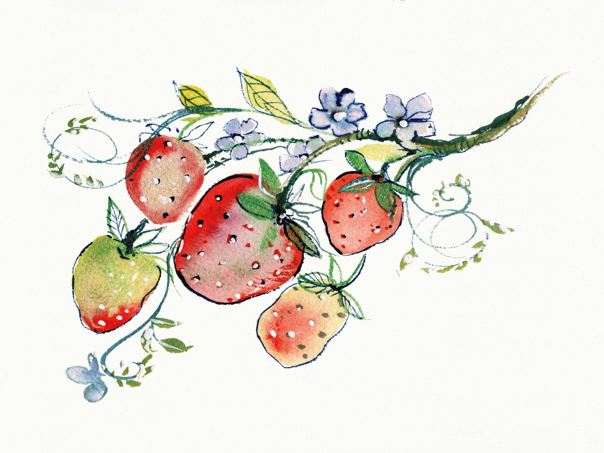 Summer Strawberries Mural Wallpaper - pure wallpaper artwork