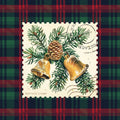 Plaid Christmas Stamp I Mural Wallpaper - pure wallpaper artwork