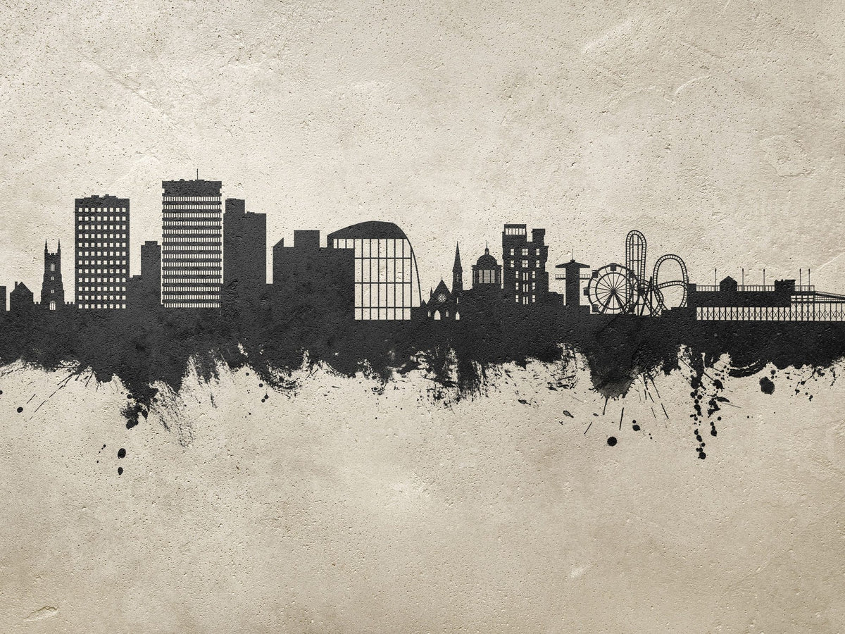 Southend-on-Sea England Skyline Concrete Mural Wallpaper - pure wallpaper artwork