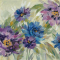 Bold Blue and Lavender Flowers Mural Wallpaper - pure wallpaper artwork