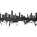 Honolulu Hawaii Skyline Black & White Mural Wallpaper - pure wallpaper artwork