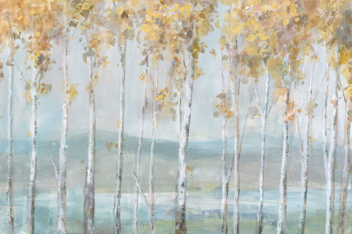 Lakeview Birches Mural Wallpaper - pure wallpaper artwork