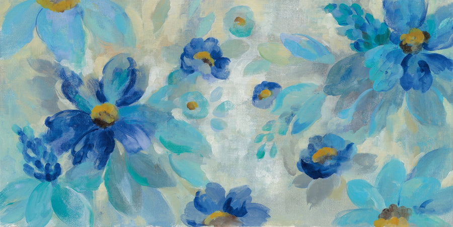 Blue Flowers Whisper I Mural Wallpaper