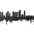 Ulaanbaatar Mongolia Skyline Black & White Mural Wallpaper - pure wallpaper artwork