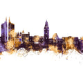 Murcia Spain Skyline Purple & Gold Mural Wallpaper - pure wallpaper artwork