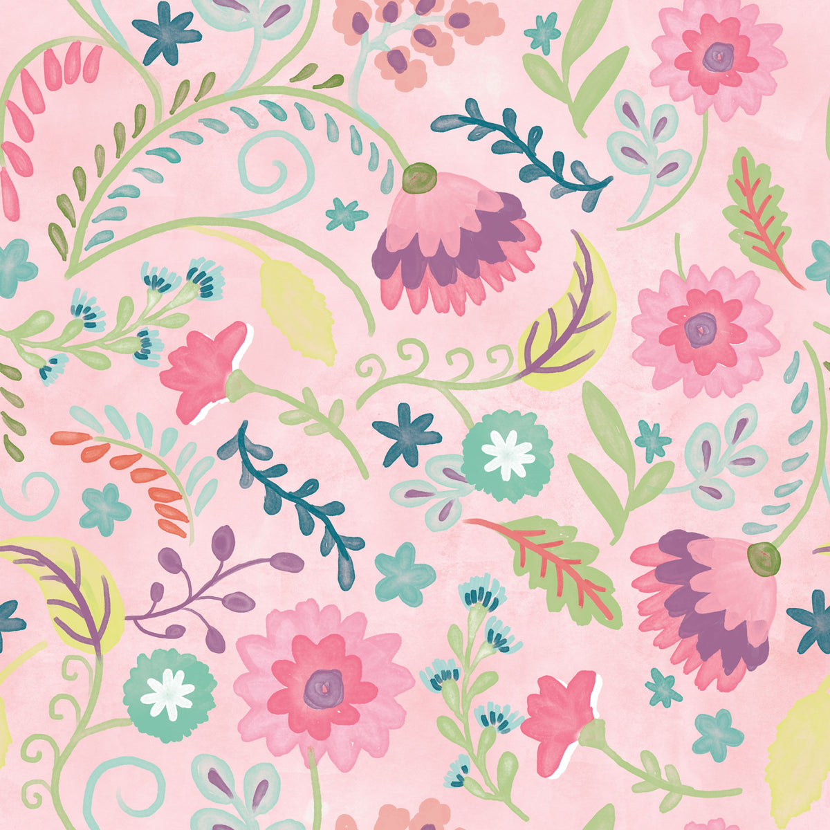 Flowers of the Cactus Pink Mural Wallpaper - pure wallpaper artwork