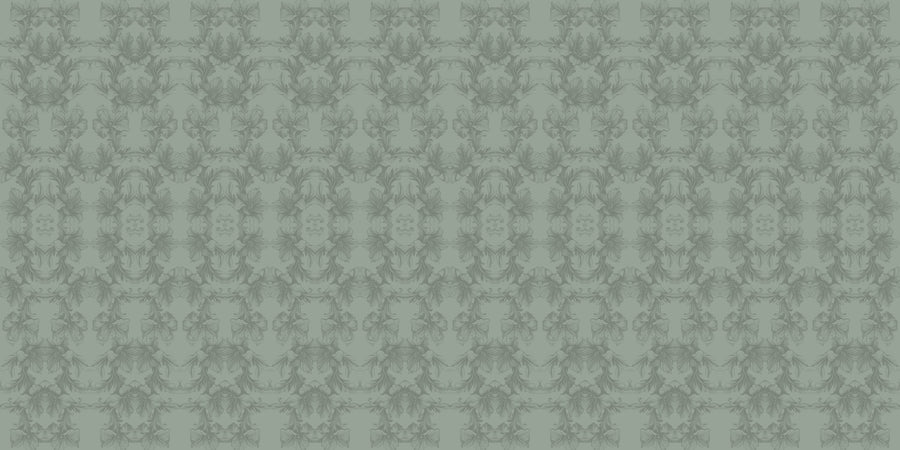 Flower Bridges Mint Mural Wallpaper