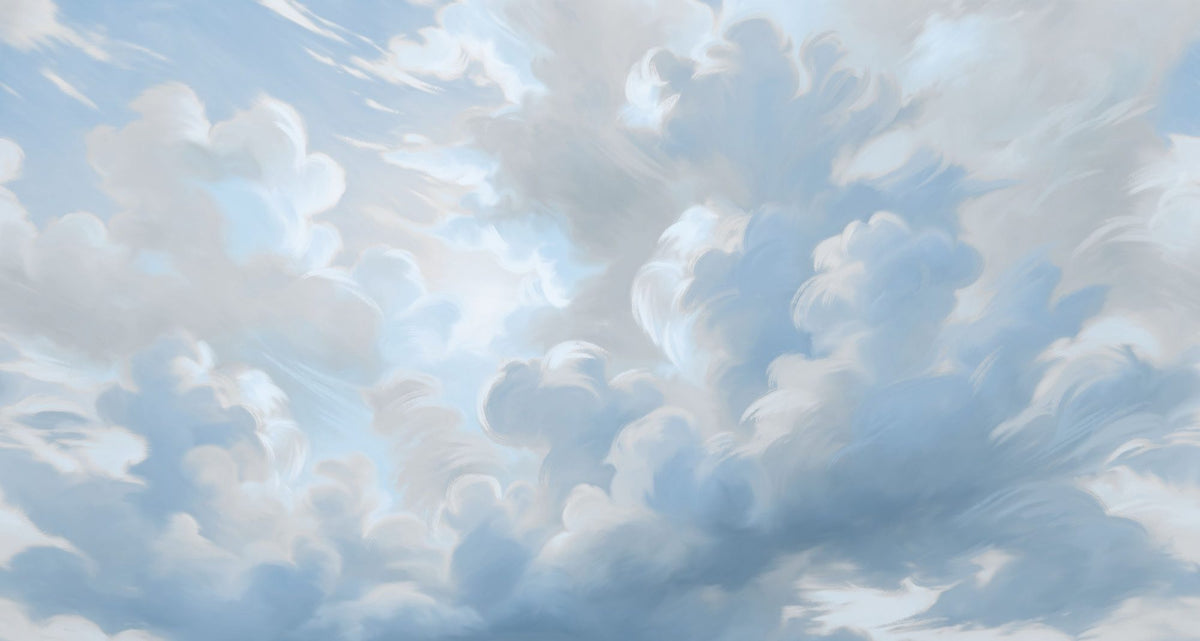 Clouding, Baby Blue Mural Wallpaper - pure wallpaper artwork