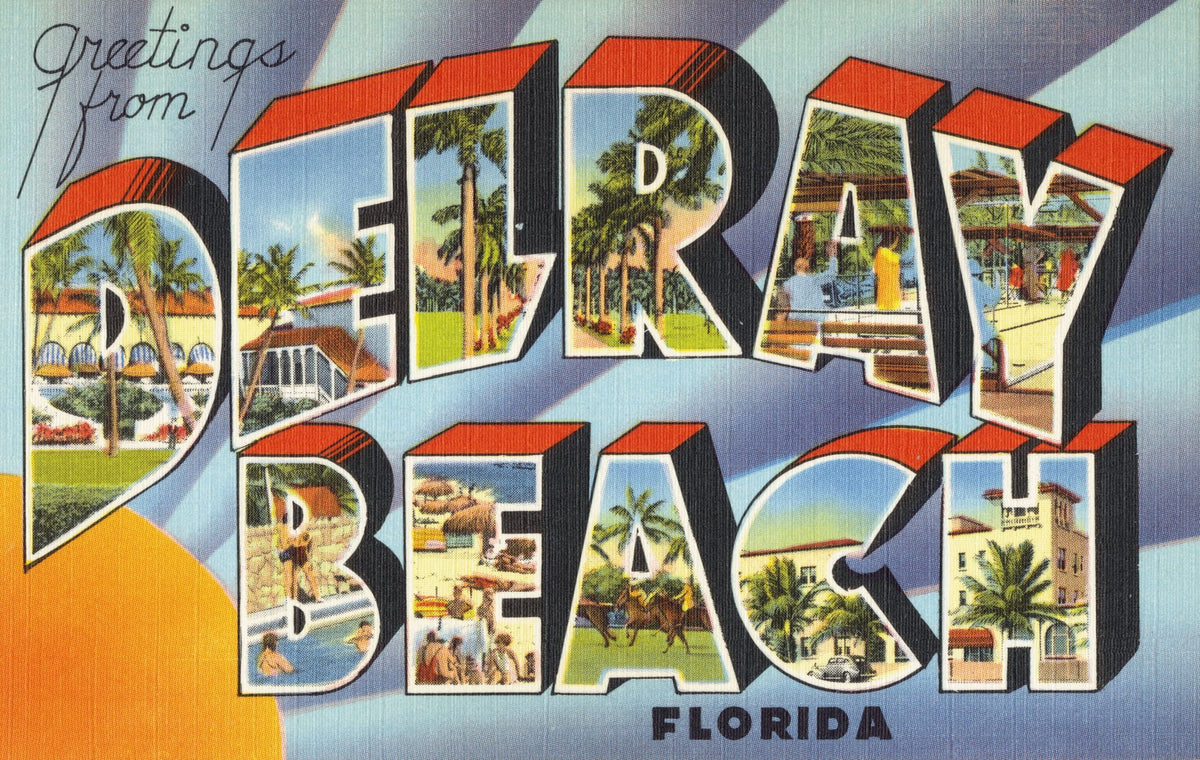 Greetings From Delray Beach Mural Wallpaper - pure wallpaper artwork