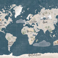 Scandi Map Blue Mural Wallpaper - pure wallpaper artwork
