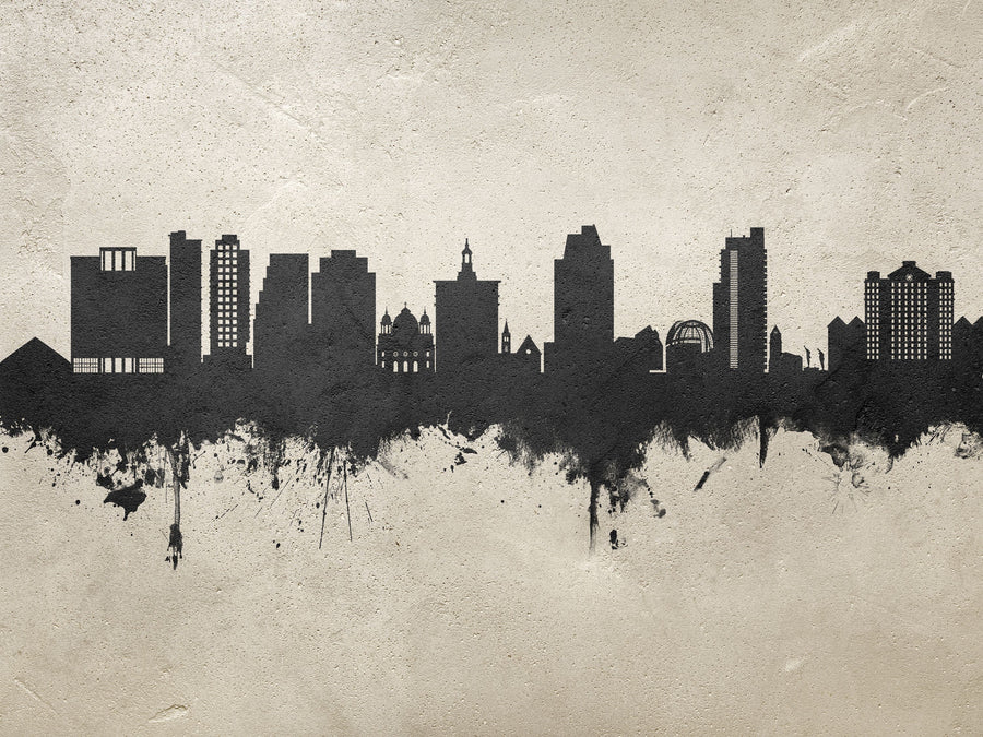 San Jose California Skyline Concrete Mural Wallpaper