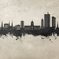 Fort Wayne Indiana Skyline Concrete Mural Wallpaper - pure wallpaper artwork